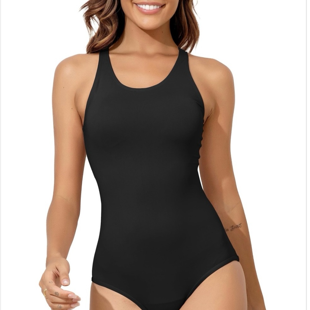 Racerback period one piece swimsuit